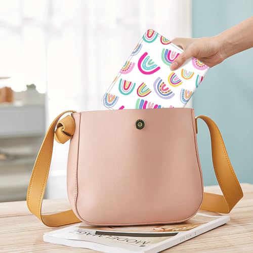 Fintie Photo Album 5x7 Photos, 52 Pockets Small Capacity Wallet Albums Book | Vegan Leather Cover, 5X7 Picture Keepsakes, Family/Wedding/Travel Memory Book, For Boys Girls Art Work, Dreamy Rainbow - color: Dreamy Rainbow