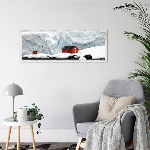 Hongkee 13x39 Puzzle Frame (2 Pack, Distressed White) - Real Glass, Wooden - color: Distressed White, size: 13x39 in without mat