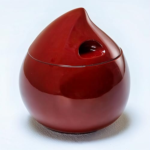 Peach-Shaped Resin Pet Urn for Cat or Dog Ashes, Small Keepsake Box(A-Red) - color: Red