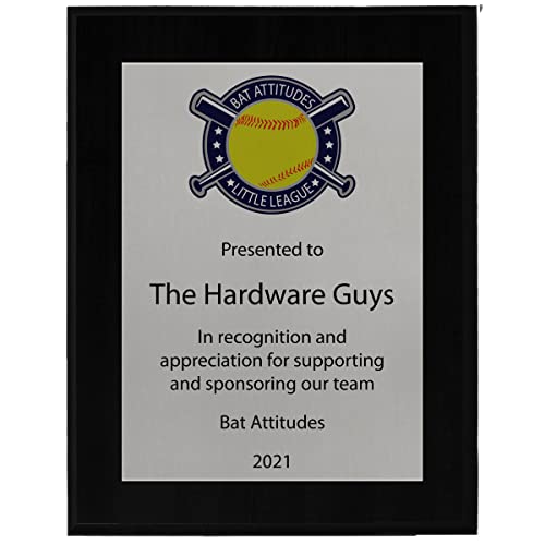 Support and Sponsor Team Plaque - Include your Custom Message, Photo and Logo (7 X 9") - size: 7 X 9"
