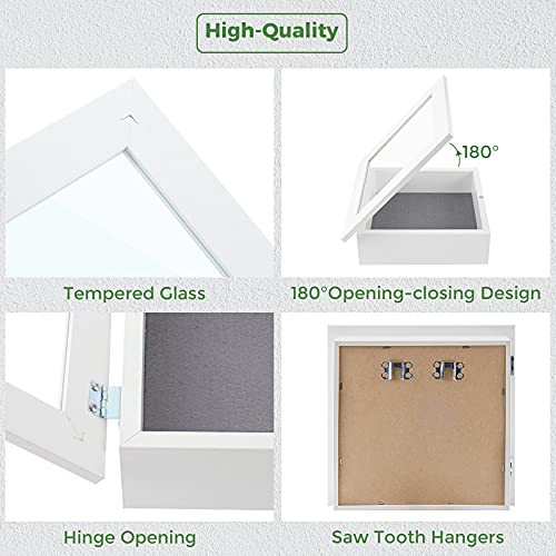 Frametory 8x8 Shadow Box Frame Display Case, 2-inch Depth (White) - color: White, size: 8x8(1 Set)