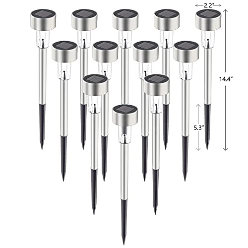 GIGALUMI Outdoor Waterproof Solar Pathway Lights, 12 Pack Cold White - color: Cold White, size: 12 PACK