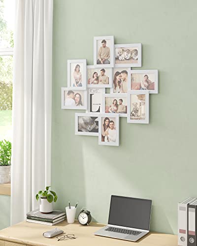 SONGMICS 12-Pack 4 x 6 Collage Picture Frames with Glass Front - color: Cloud White, size: 12 Pack
