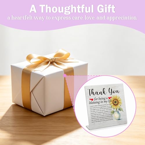 Stainless Steel Desk Plaque with Sunflower Design, Thoughtful Thank You Gift for Husband, Wife, Blessing Gratitude Gift for Boyfriend, Girlfriend, Motivational Desk Decor for Home HDESK19 - style: Husband, Wife