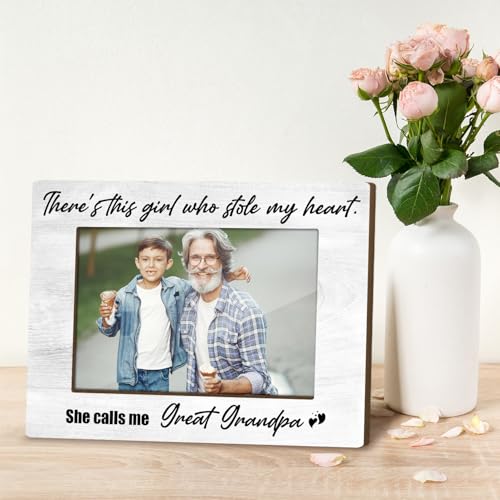 Great Grandpa Gifts Wooden Picture Frames Gift for Fathers Day Picture Frames for Desk Great Grandpa Gift of Fathers Day Modern Picture Frames Great Grandpa Picture Gifts Picture Frame 4x6 - Jk0257 - color: XK16