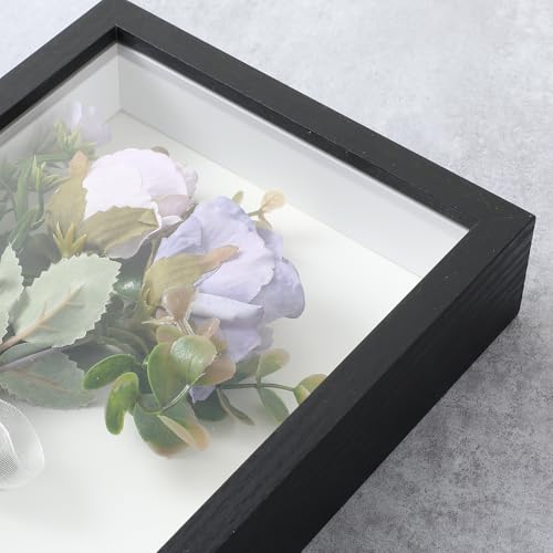 4 Pack 6 x 8 Inches Shadow Box Frame, Small Wood Frame Memory Display Cases,1.8in Depth Picture Frame Case for Dried Flowers, DIY Craft, Memorabilia, Medals and Photos