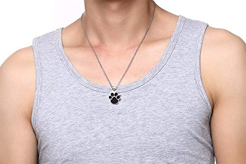 QUMY Pet Cat Dog Paw Print Cremation Jewelry for Ashes Wearable Urn Necklace Keepsake Memorial Pendant for Women Men, with Stainless Chain and Funnel Fill Kits (Women)