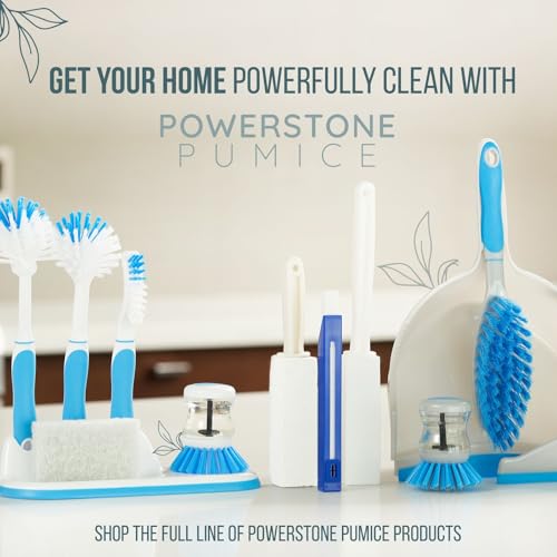 Powerstone Pumice Stone Toilet Bowl Cleaner with Handle (4-Pack) - A Solution for Hard Water Stains on Toilets, Grills, Tiles, Grout & Pools - size: Pack of 4