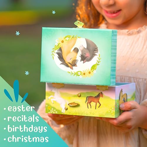 Giggle & Honey® Musical Horse Jewelry Box for Girls | Music Boxes for Little Girls, Toddler Jewelry Box for 4 Year Old Kids, Toys for Toddlers, Birthday Gifts for Kids 5-9 Years - style: Horse