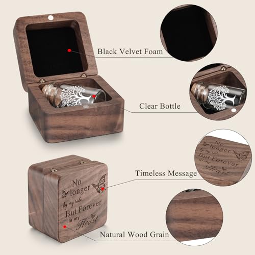 SOITIS Wood Box for Ashes Tree Glass Keepsake Urns for Human Ashes Mini Urn - size: White