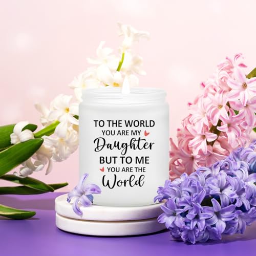 Daughter Birthday Gifts - Valentines Day Mothers Day Christmas Gift for Daughter from Mom, Dad - Lavender Scented Candle - color: Daughter Gifts
