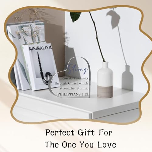 Christian Plaque Sign, Inspirational Religious Birthday Gifts, Bible Verse Gifts for Women, Christian Gifts for Family Sister Friend Mom, Faith Based Decorative Paperweight Accessories - style: Christian 03