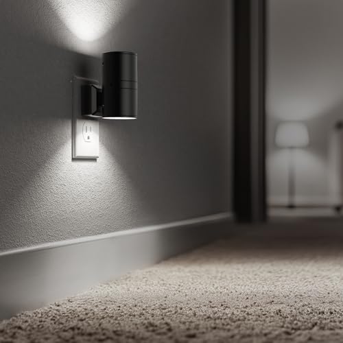 Night Lights Plug into Wall, Modern LED Night Light Plug in | Dusk to Dawn Sensor 5000K Daylight 0-100LM Adjustable Brightness Dimmable NightLight Hallway Bedroom Stairway 2 Pack - color: Black-5000K, size: 2 Pack