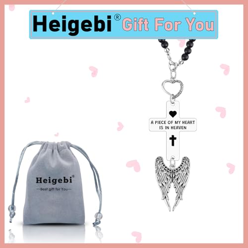 Heigebi Memorial Car Charm Sympathy Gift for Loss of Mother Father Daughter Son Sister Brother Car Rearview Mirror Hanging Accessories Memorial Ornament Remembrance Keepsake