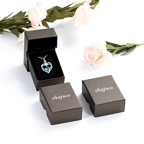 shajwo Cremation Jewelry Heart Urn Necklace for Ashes of Loved One - color: Silver-Light Blue