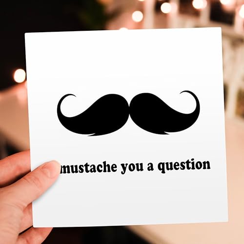 3dRose I mustache you a question 1 Greeting Card with envelope
