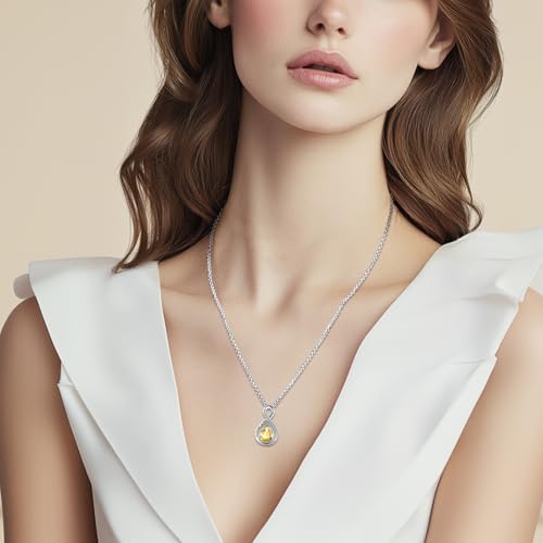 Eusense Cremation Jewelry for Ashes Urn Necklace to Put Ashes In 925 Sterling Silver Memorial Pendant Tree of Life Infinity Urn Necklaces for Ashes Necklace for Women Men - style: F-Infinity Urn-11-Nov.-Citrine