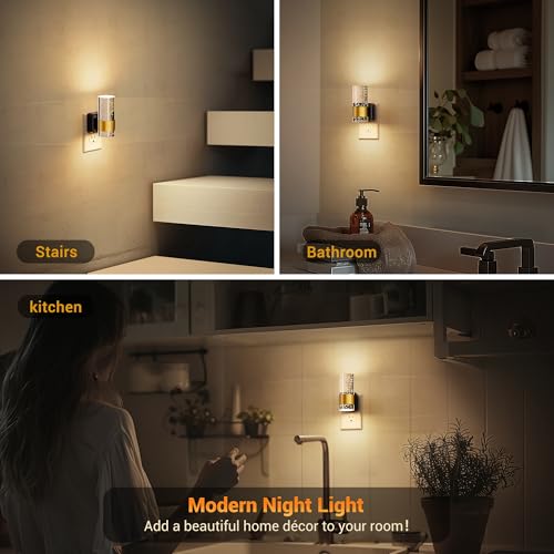 JandCase Night Light, Night Lights Plug into Wall, 3000K Dimmable LED - color: Gold-3000K, size: 1 Pack