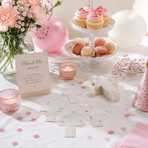50 PCS Cross Shaped Handmade Flower Petal Papers for Wedding Guests Favors