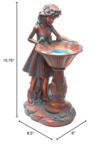 BRECK'S - Outdoor Solar Powered Garden Girl Statue