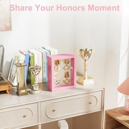 Love-KANKEI Deep Shadow Box Frame 8x10,Solid Wood Frame,Memory Box,Pink - color: Pink, size: 8 x 10