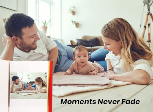 Adventure Book Photo Album 13x11.5 Self Adhesive Scrapbook | DIY memory book for couples, meaningful keepsake, travel photos, tickets, notes, and 3x5 to 8x10 pictures - color: Leather Brown (13"x11.5")