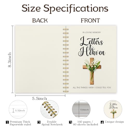 Memorial Gifts Notebook Journal for Women 5.5x8.3 - color: Heaven