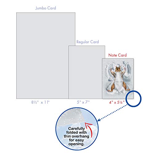 The Best Card Company 10 Blank Notecards w/Envelopes Box Set, 4 x 5.12 Inch, Wildlife Cards for Men and Women - Critter Snow Angels M4187OCB-B1x10-NB - style: Critter Snow Angels