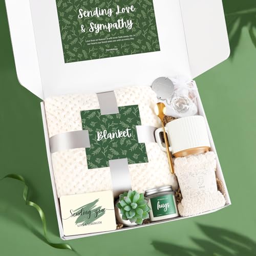 Sympathy Gift Basket for Loss of Loved One with Memorial Crystal Suncatcher | Bereavement Grief Care Package for Loss of Mother Father Husband Friend Child Baby, Condolence Gift Box for Women Men Healing