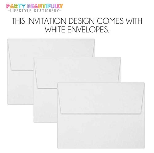 Black & White Bistro Light Anniversary Invitations, Personalized, Set of 12