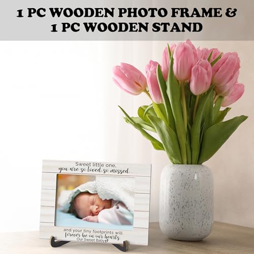 Miscarriage Picture Frame, Sweet Little One You Are So Loved So Missed - Wooden Tabletop Photo Frame With Stand, Miscarriage Gift For Mother, Loss Of Baby Sympathy Gifts For Parents, A17 - style: Sweet Little One