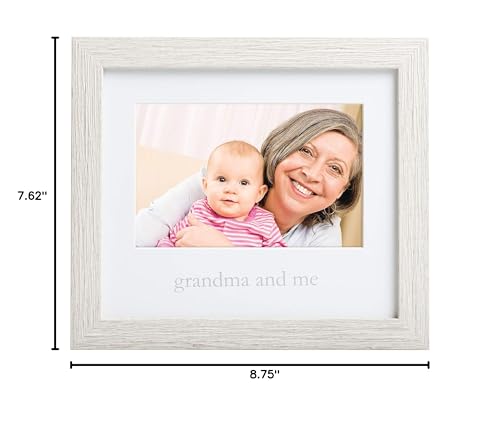 Kate & Milo Rustic Grandma And Me Frame, Wall And Tabletop Frame, Nursery Wall Décor, 4x6 Photo Insert, Distressed Gray - style: Grandma and Me