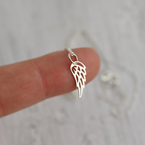 Sterling Silver Tiny Wing Necklace - Mommy to an Angel Child Memorial Gift