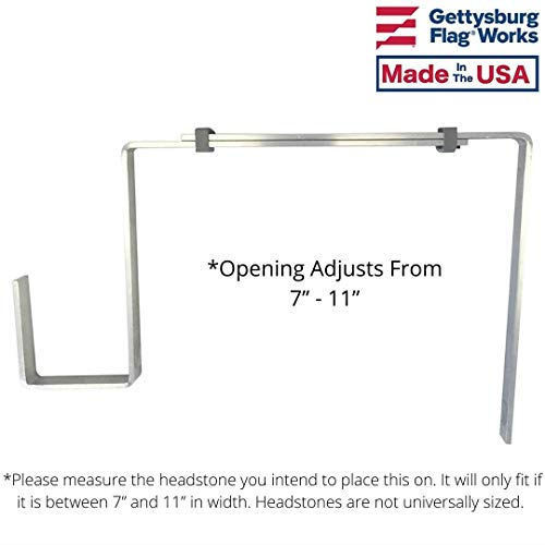 Aluminum Headstone Wreath Hanger for Cemetery Tombstone, Grave Marker, Made in USA