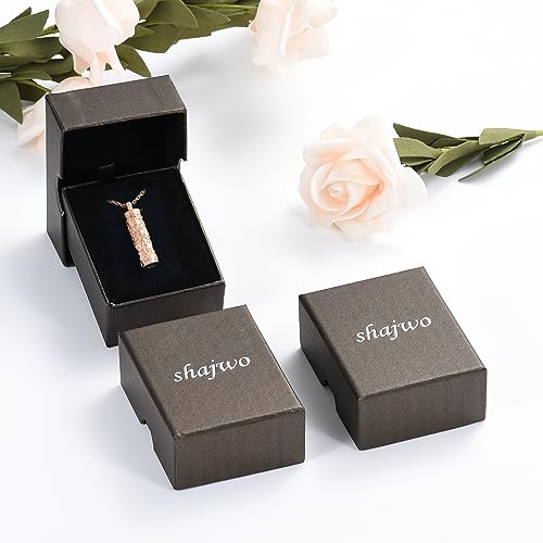 shajwo Cylinder Urn Necklace for Ashes for Women Men Sunflower Cremation Jewelry Vial Memorial Loved One Pendant - color: Full Rose Gold