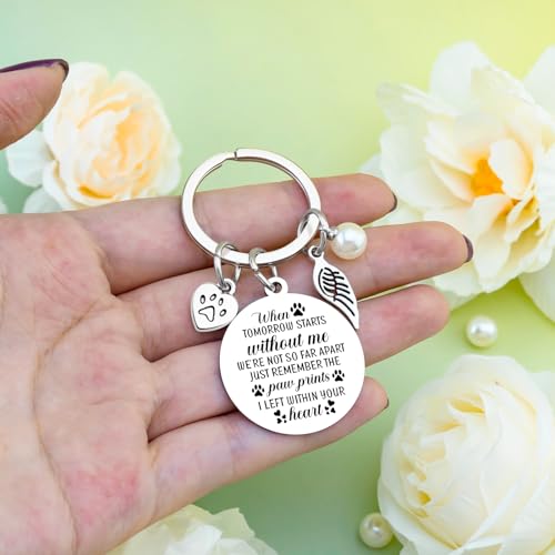 Pet Memorial Gifts for Dog Memorial Gifts for Loss of Dog Sympathy Gift | In Memory of Dog Remembrance Gift Paw Print Keychain Dog Loss Keychain Pet Loss Gifts with Pet Memorial