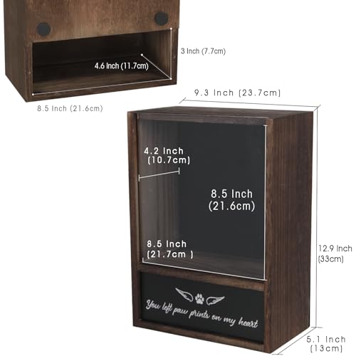 J JACKCUBE DESIGN Pet Memorial Shadow Box, Memorial Gift Frame Pet Urn for Ashes Display Case for Dogs & Cats Remembrance Memory Keepsake -MK1077A