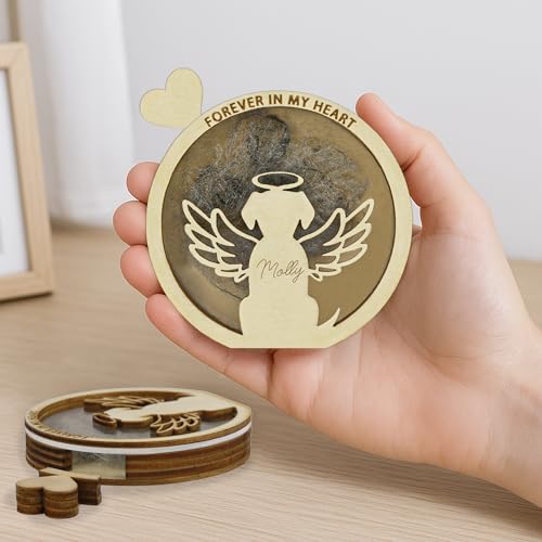 Personalized Dog Memorial Gifts - Dog Hair Keepsake Box Wooden , Pet Fur Gifts for Dog Lover, Pet Keepsake Box For Storing Dogs Fur, Teeth, Nails, Bone Ashes, Pet Loss Sympathy Gift for Dog Owner