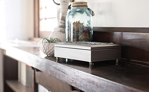 Cottage Garden Precious Daughter Brushed Pewter Jeweled Music Box Plays You Light Up My Life