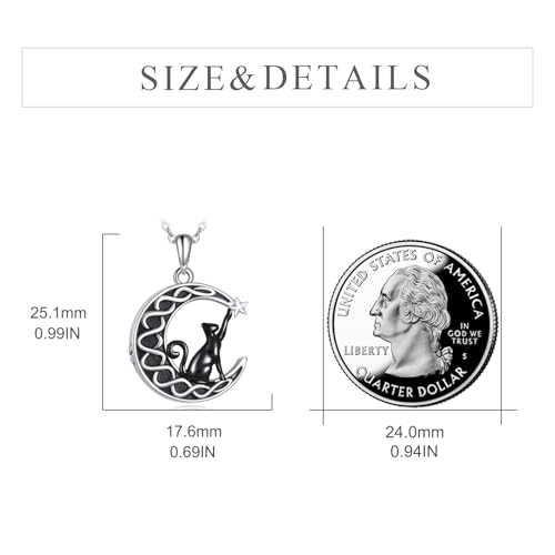 TIGER RIDER Pet Paw Necklace 925 Sterling Silver Cross Infinite love Necklace Pendant Pet Jewelry Gift for Dog Cat Lovers - style: Black Cat