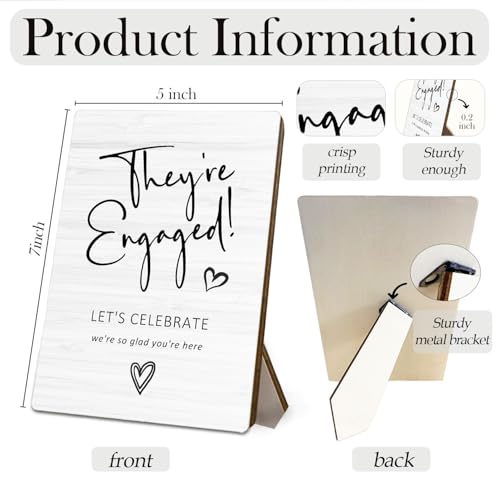Wedding Engagement Wooden Stand,Wedding Welcome Wooden Sign Stand 5x7 Inch,Engagement Party Sign,Engagement Signs For A Party,Engagement Party Welcome Sign,They're Engaged Sign - color: wedding 011
