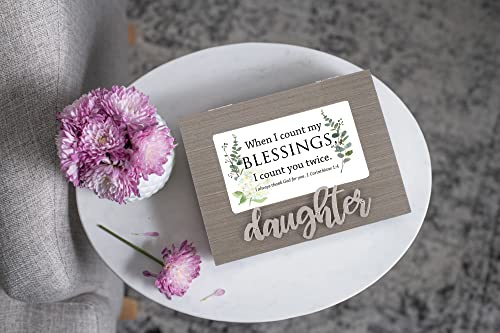 Cottage Garden Count My Blessings Metal Applique Daughter Musical Box Plays How Great Thou Art