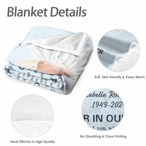 Custom Memorial Blanket with Picture Personalized Sympathy Remembrance Condolences Bereavement Gifts Sympathy Gifts for Loss of Loved One Mother Dad Grandma Grandpa Sister Daughter Friend - color: Design12