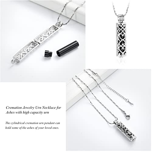 Imrsanl Cylinder Cremation Urn Necklace for Ashes of Loved One - color: Black