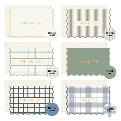 Thank You Cards Set of 30 With Envelopes and Stickers - Elegant Blank Cards | Personalized Notes - Bulk Stationary Set For All Occasions incl. Wedding, Baby Shower, Busines, Coworker Teacher Appreciation