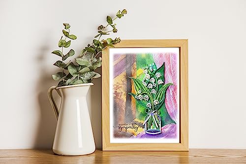 Lily of the Valley Card, Deepest Sympathy Card, Loss of Pet Mom Dad Child, Thinking Of You, Condolence Quilling Card for Loved One with Envelopes - color: Lily Sympathy