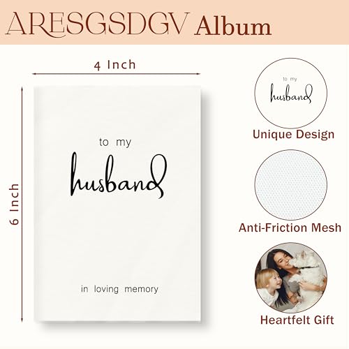 Memorial Photo Album 4x6 18 Pockets Photos, Memorial Gifts for Loss of Husband, Loss of Husband Sympathy Gift, Grief Bereavement Gifts Small Mini Photo Album Hold 36 Pictures Book - color: To Husband