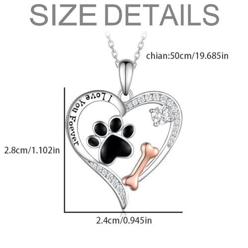 Cynlsum Dog Memorial Gifts Remembrance Necklace: Loss of Dog Sympathy Gift- Personalized Pet Necklace for Women Pet Lovers- Bereavement Gift Keepsake Passing Away Gifts Heart Shape - size: B