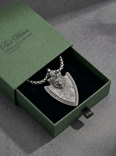 925 Sterling Silver Urn Necklace for Men, Wolf/Dragon/Wolf/Celtic Cross Arrowhead Ashes Pendant Necklace Cremation Jewelry Keepsake Gift Memorial - style: Wolf
