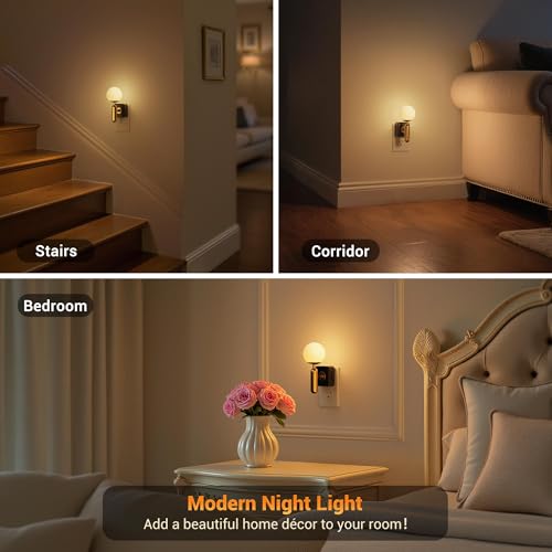 JandCase Night Light Plug in, Night Lights Plug into Wall - color: Gold, size: 2 Pack